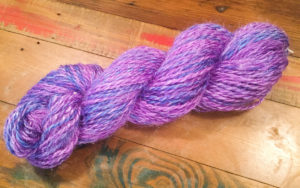 Handspun purple, glittery, yarn