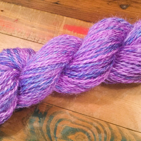 Handspun purple, glittery, yarn